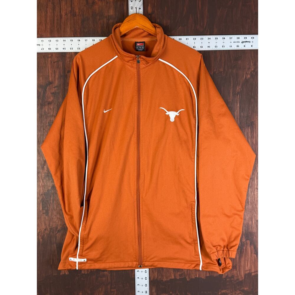 Nike Team Texas Longhorns Embroidered Full Zip Jacket Orange Men XL 2005 Vintage